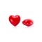 Petit Love Red Hearts 3D White