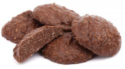 Davies Coconut Roughs with one cut in half to show inside.